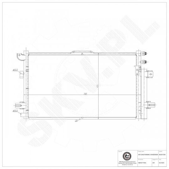 Συμπυκνωτής Κλιματισμού Chrysler Pacifica Αφυγραντήρα 68002779aa
