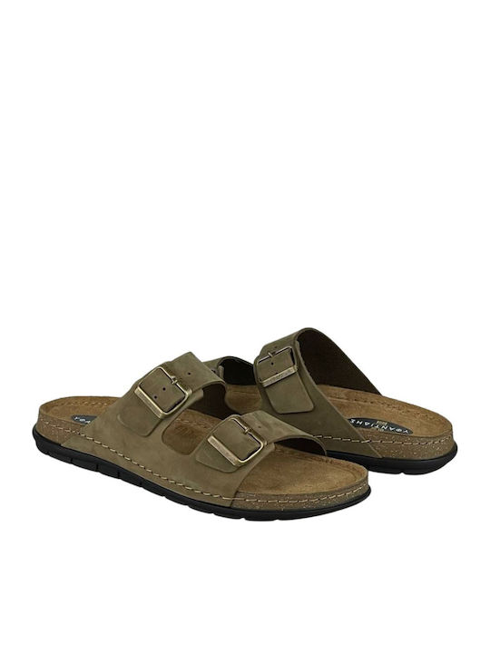 Leder Herrensandalen in Grün Farbe