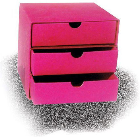 Ecopaper Paper Desktop Drawer 3 Positions 13x13x14cm Yellow