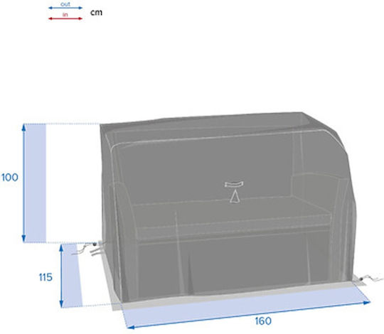 Hesperide Protective Couch Cover 160x115x100cm in Grey Color