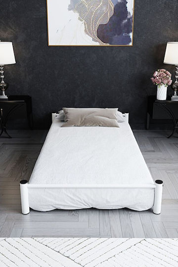 SteweHome Single Sliding Auxiliary Bed White Metal (90x180cm)
