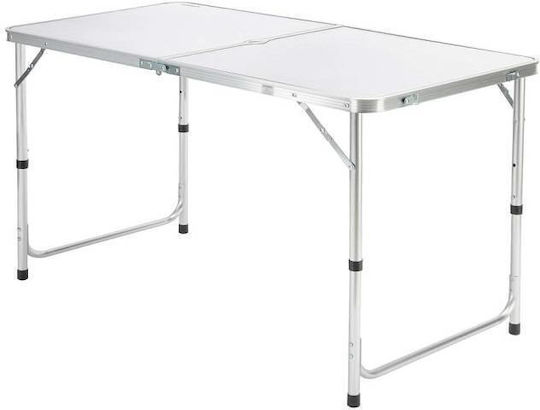 Metal Table Set for Camping Folding in Case 120x71x60cm White