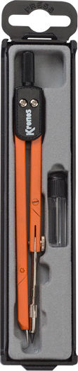 Kronos Plastic Compass with Point in Case Red 102303005