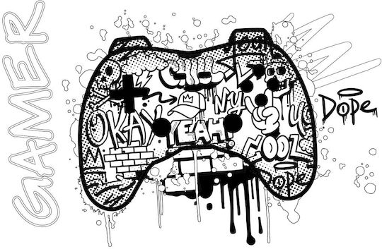 Drawing Pads Spiral Stickers & Stencils A4 Gamer 40 Sheets Must