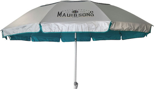 Maui & Sons Umbrelă Plajă Pliabilă din Aluminiu Diametru 2.2m cu Umbrelă Protecție UV și Rezistență la Vânt Petrol