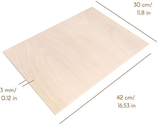 Creative Deco 10 X A3 Placaj 3mm Premium 420x300x3mm Foi de Placaj pentru Lucru Manual Ideal pentru Pirografie Tăiere cu Laser Modelare Frezare CNC Plotter Fierăstrău de Decupat