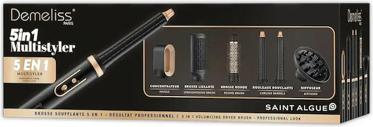 Demeliss Ceramic Electric Hair Brush with Air for Hair Straightening and Curls 1200W