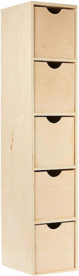 Zeller Storage Box 5 Drawers Wooden Shelf Mini Decoupage 86x21x18 Cm Zeller 13429083 4003368131955