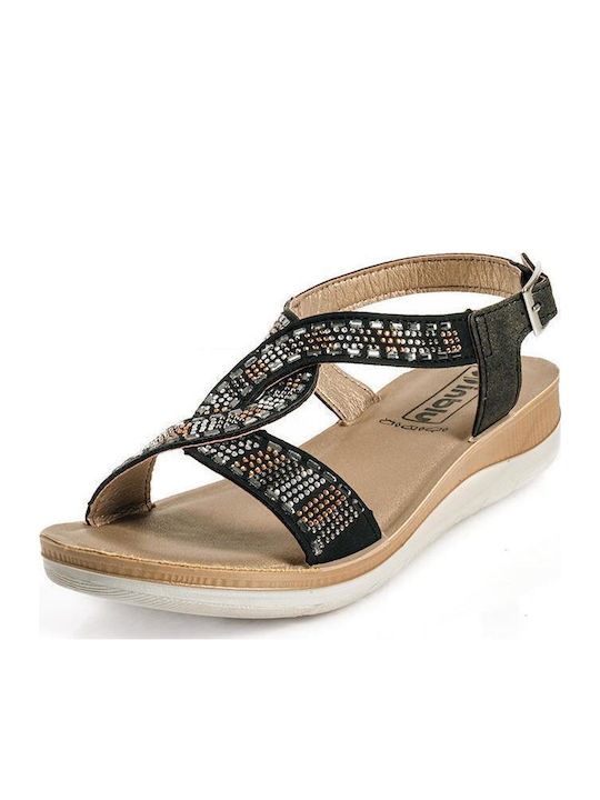 Damen Anatomische Schwarze Sandalen BVBN0300