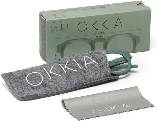 Okkia Round Reading Glasses +1.00 In Green Colour OK042GS