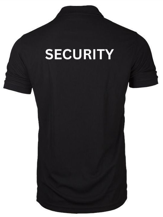 Tricou Polo Dry Fit Pentru Bărbați Security Imprimeu Negru