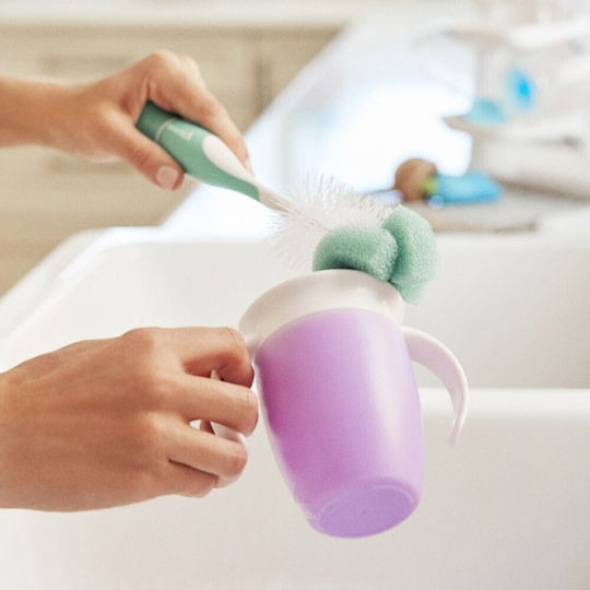 Munchkin Βούρτσα Καθαρισμού για Μπιμπερό Πράσινη Sponge Bottle Brush