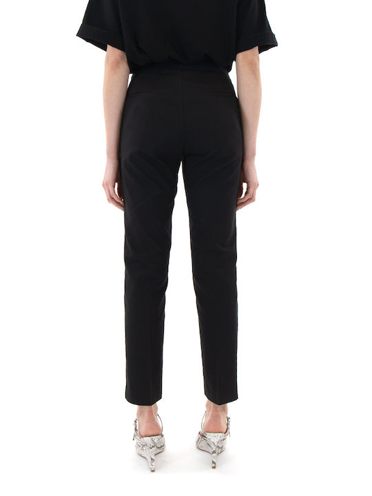MY T Women's Fabric Capri Trousers in Slim Fit Black MY T Women's Fabric Capri Trousers in Slim Fit Black