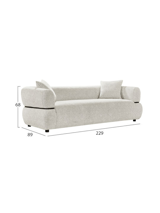 Arctis Canapea Cu Trei Locuri Bej Deschis 229x88x68cm