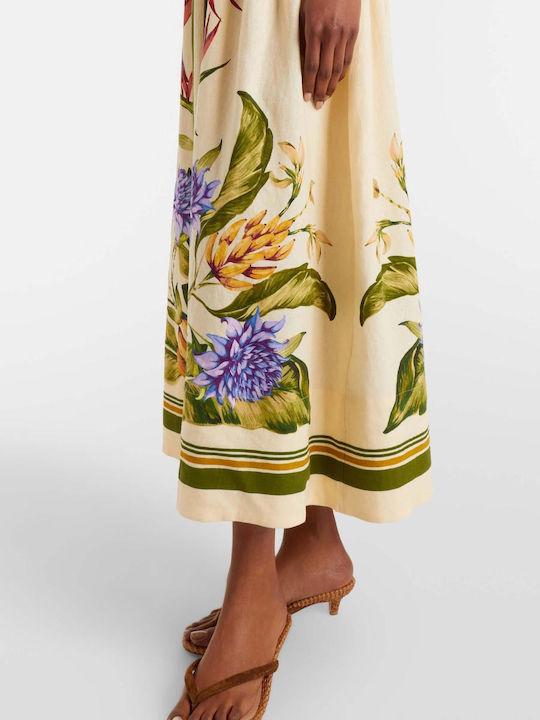 Summer Midi Dress in Sand Colour