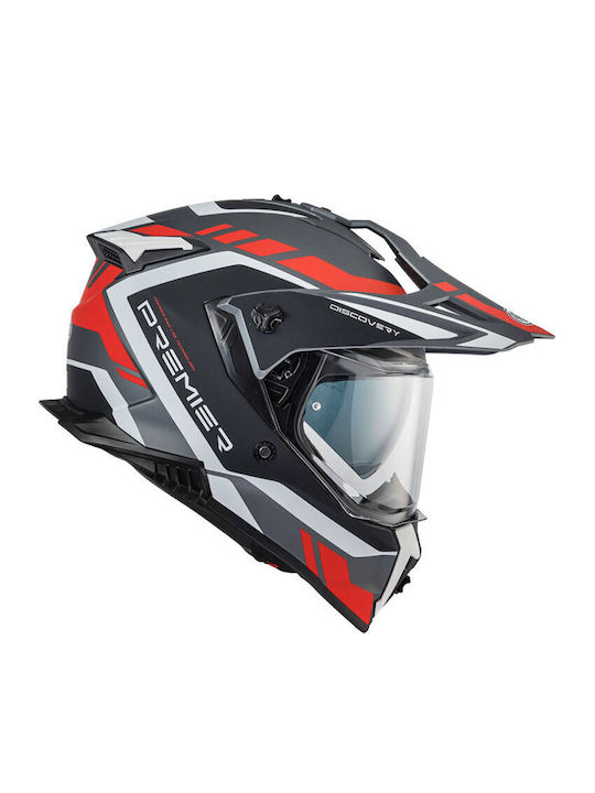 Premier Discovery Motorcycle Helmet On-Off with Sun Visor ECE 22.05 GL17BM Premier Discovery Motorcycle Helmet On-Off with Sun Visor ECE 22.05 GL17BM