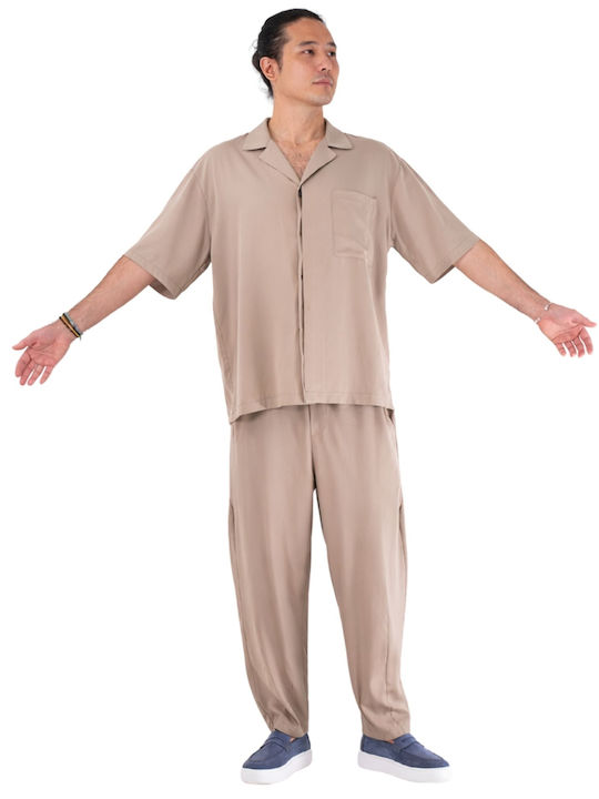 Παντελόνι σε Loose Εφαρμογή Beige