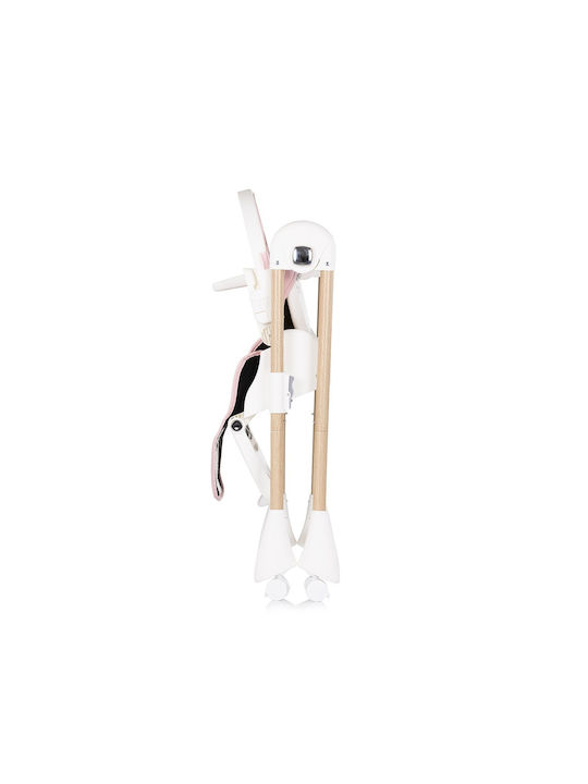 Chipolino Candy Shop Foldable Highchair With Adjustable Height Powder Pink