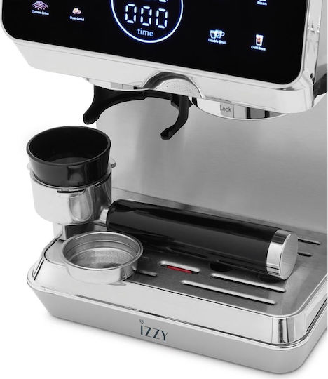 Izzy Automatic Espresso Machine 1500W 20bar Pressure with Grinder Black IZ-6029