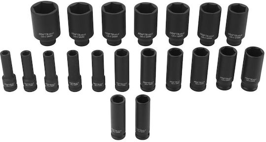 Kraft&dele Kd11794 Extended Impact Sockets Set ½" 10-38 Mm 20 Pieces