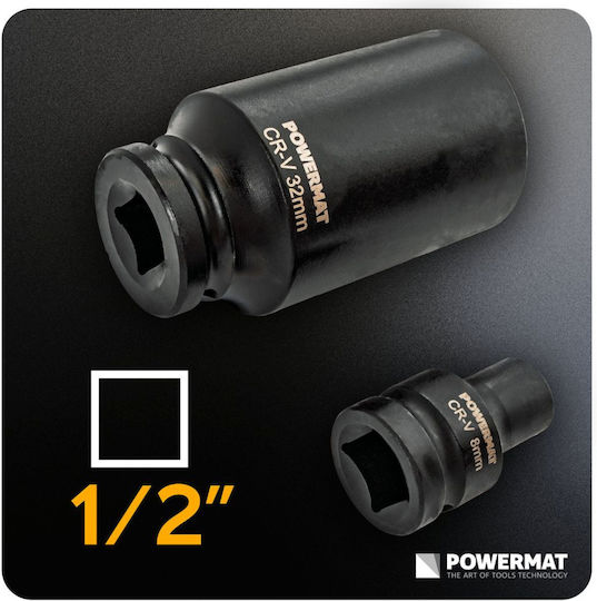 Powermat Pm-znu-832t Steckdosen Set 1/2" 8 32 Mm Lang Kurz 35 Stücke In Rahmen Gastgeber