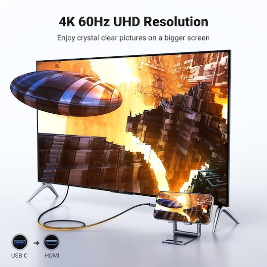 Ugreen Braided Cable HDMI male - USB-C male 2m Μαύρο
