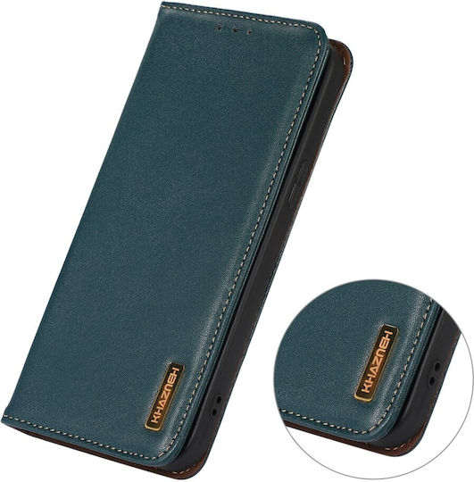 Khazneh Калъф Книга Кожен Зелен (Motorola Edge 50 Fusion)