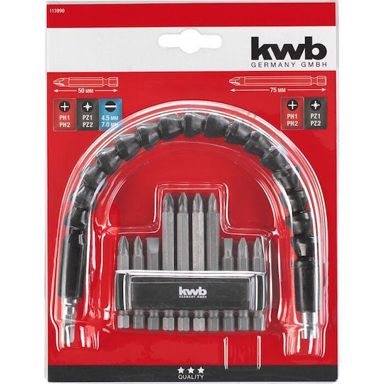 Einhell-kwb Bit Set Flexible Shaft 11 Pieces