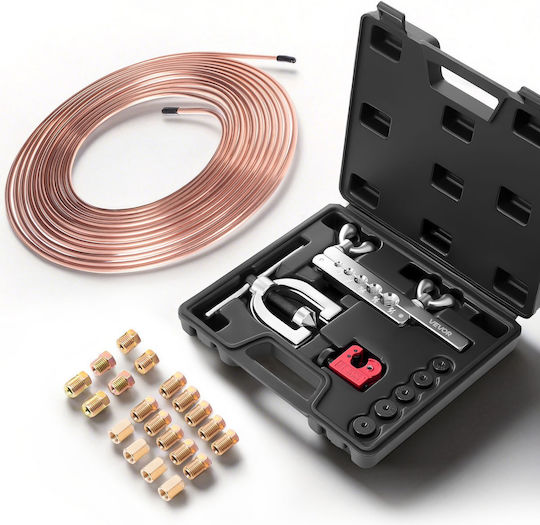 Vevor Brake Pipe Repair Kit Flaring Tool 45° Pipe 7.6 M X 4.76 Mm 16 Fittings 4 Connectors Pipe Cutter 5 Adapters Pqgkgqyjkkgjovjik001v0
