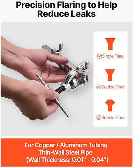 Vevor Brake Pipe Repair Kit Flaring Tool 45° Pipe 7.6 M X 4.76 Mm 16 Fittings 4 Connectors Pipe Cutter 5 Adapters Pqgkgqyjkkgjovjik001v0