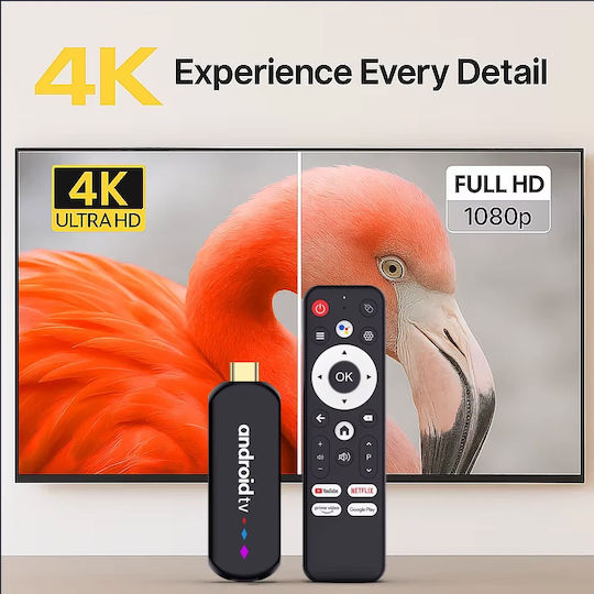 H96 Max TV Box L3 4K UHD with WiFi USB 2.0 2GB RAM and 16GB Storage with Android 14.0 Operating System and Google Assistant