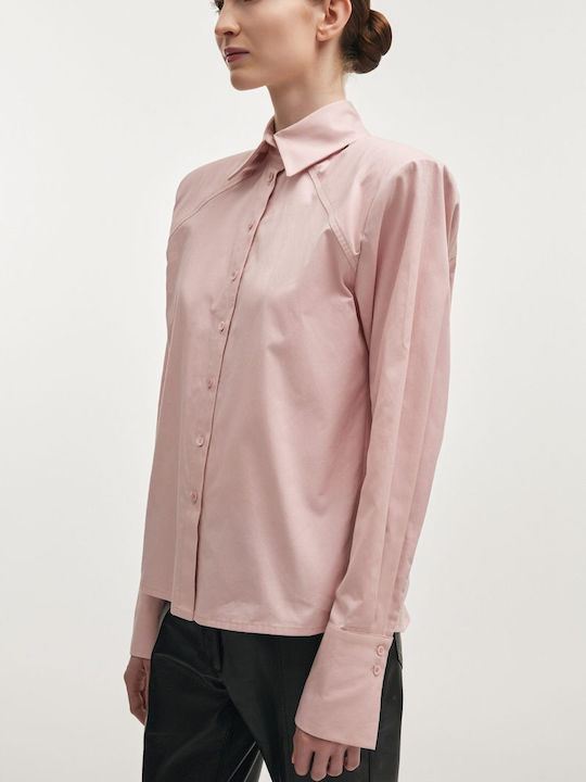 Μακρυμάνικο Γυναικείο Πουκάμισο Pink