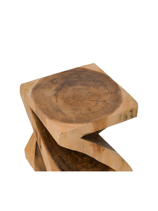 Living Room Wooden Stool Rektan Natural Shade 35x35x40cm