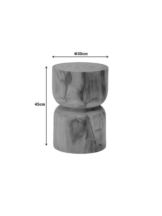 Living Room Wooden Stool Kreton Natural Shade 30x30x45cm