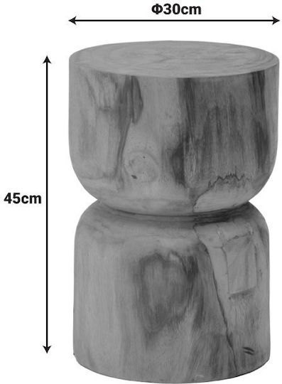Living Room Wooden Stool Kreton Natural Shade 30x30x45cm