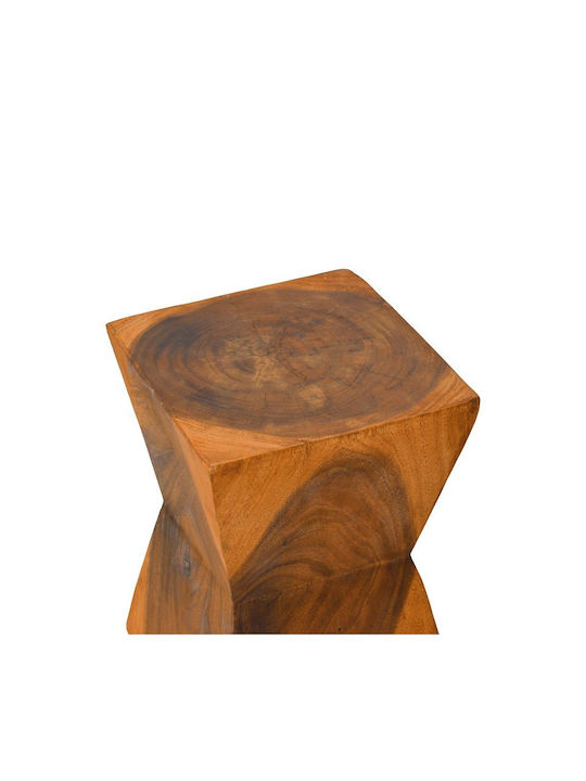 Living Room Wooden Stool Clepsydra Natural Shade 31x31x45cm