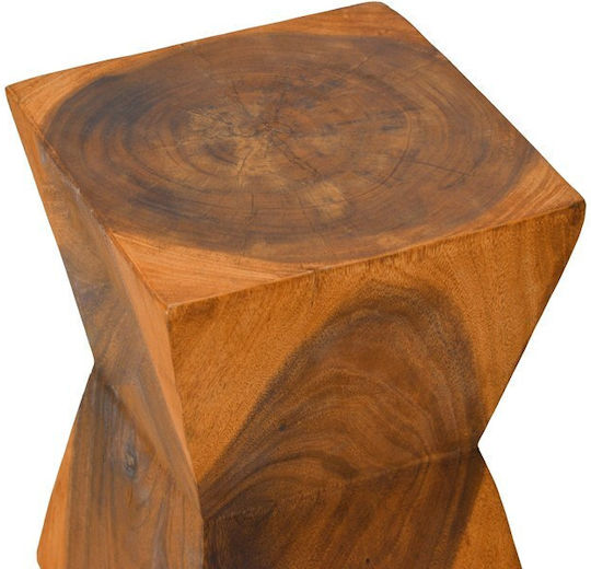 Living Room Wooden Stool Clepsydra Natural Shade 31x31x45cm