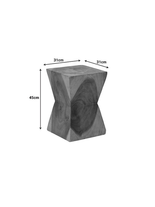 Living Room Wooden Stool Clepsydra Natural Shade 31x31x45cm