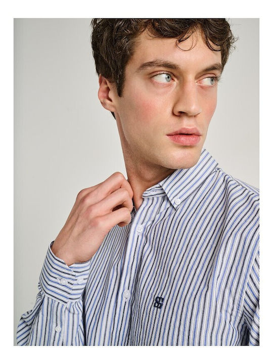 Long Sleeve Shirt in Regular Fit Striped Multicolour