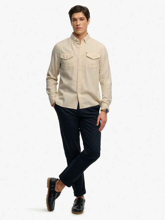 M D2 Stud Merchant Long Sleeve Shirt Ecru