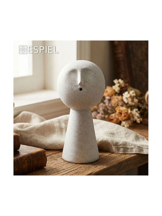 Decorative Figure "Face" Ceramic White 34cm