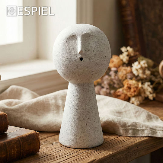 Decorative Figure "Face" Ceramic White 34cm