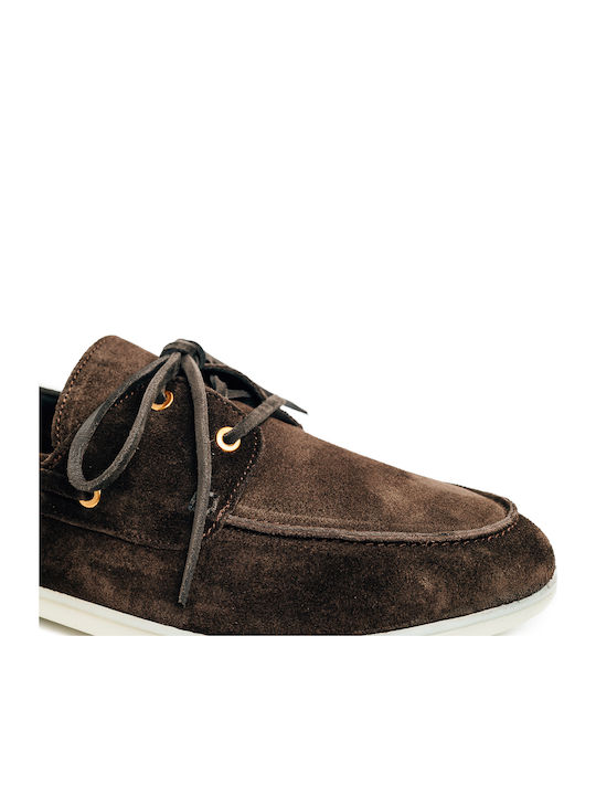 Δερμάτινα Ανδρικά Boat Shoes σε Καφέ Χρώμα