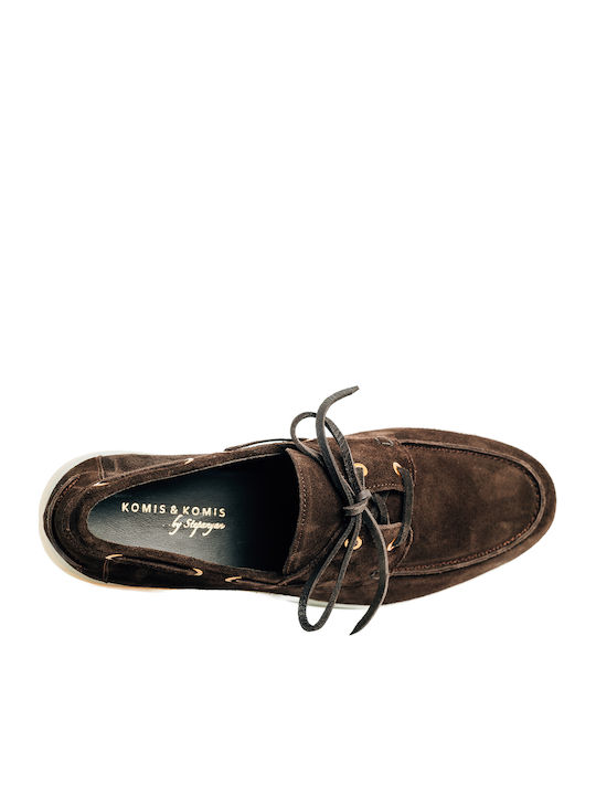 Δερμάτινα Ανδρικά Boat Shoes σε Καφέ Χρώμα