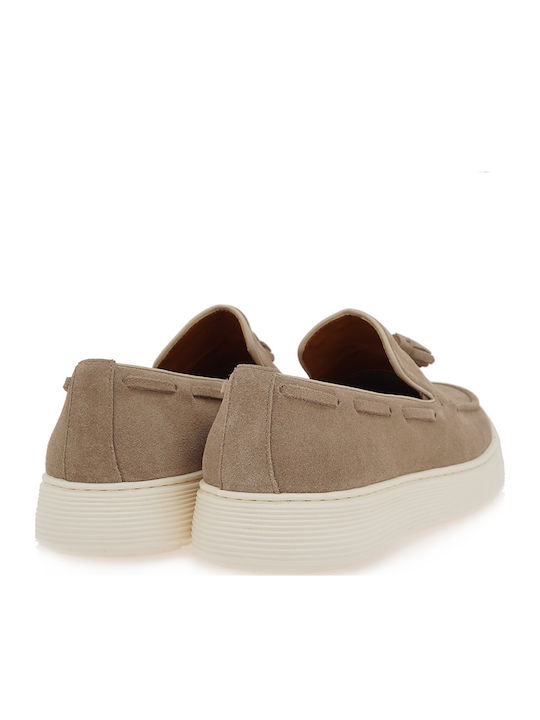 Suede Ανδρικά Loafers σε Μπεζ Χρώμα