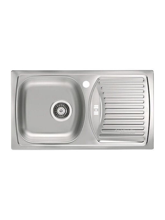 Alveus Chiuvetă Încastrabilă Dreaptă Inox cu Baterie 78x35cm Gri