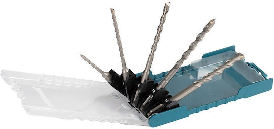 Makita Σετ 5 Τρυπάνια Καρβιδίου με SDS Plus Στέλεχος για Δομικά Υλικά