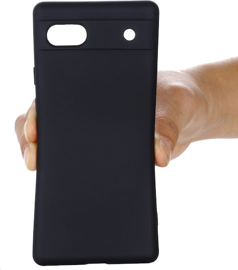Husă Back Cover Lichidă Culoare Pură Silicon Neagră (Google Pixel 7a)