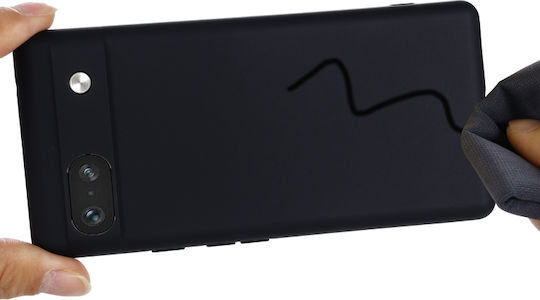 Husă Back Cover Lichidă Culoare Pură Silicon Neagră (Google Pixel 7a)