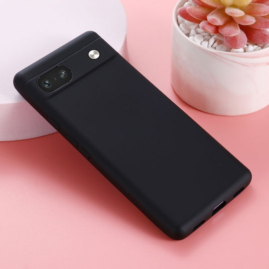 Husă Back Cover Lichidă Culoare Pură Silicon Neagră (Google Pixel 7a)
